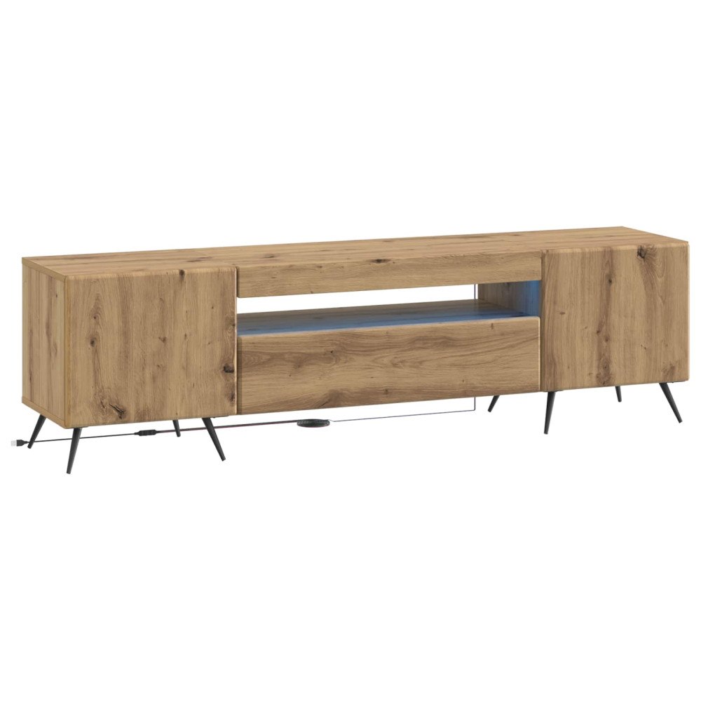 vidaXL LED TV-skåp Artisan-ek Konstruerat trä