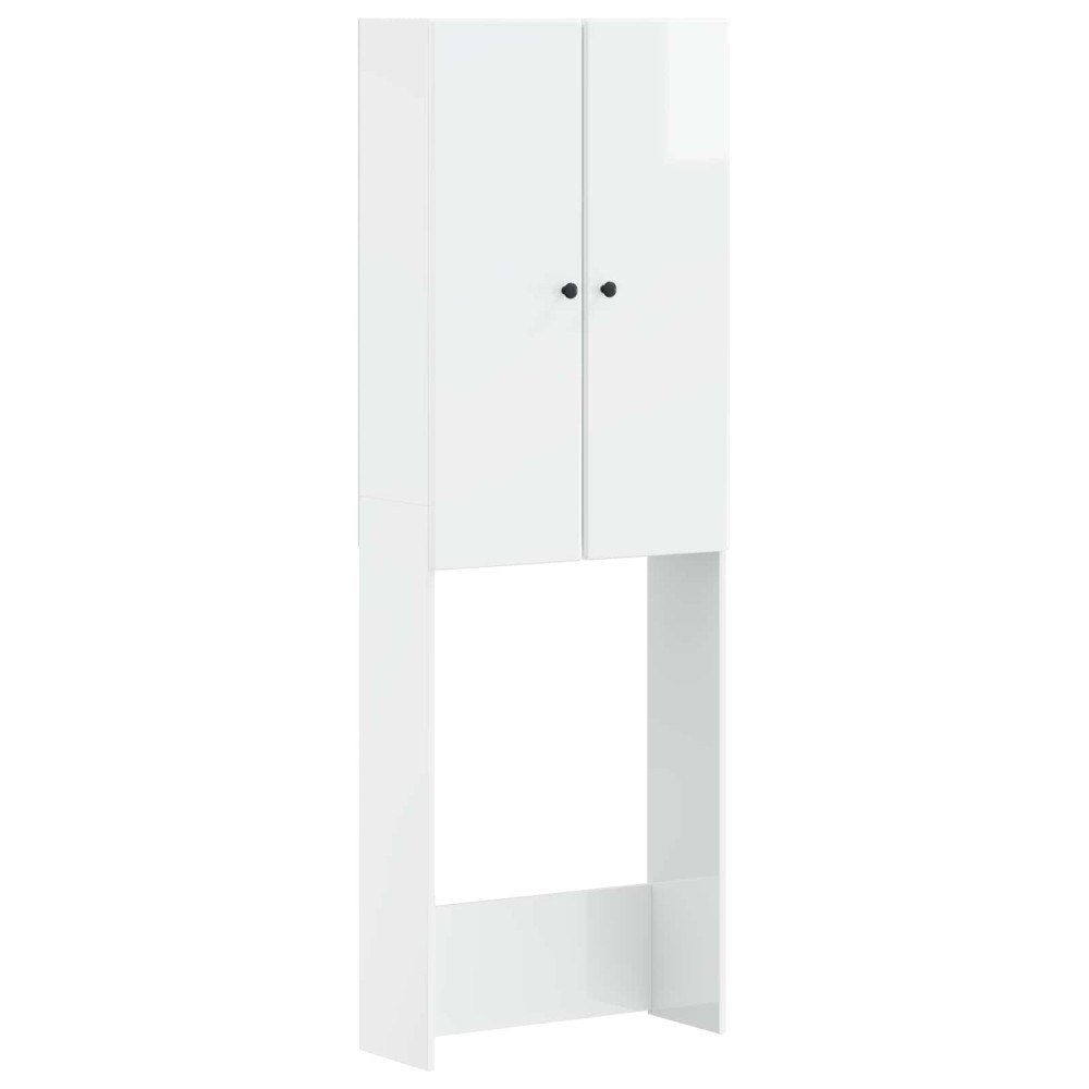 vidaXL Toalett skåp BREDA Vit högglans 66 x 25,5 x 190 cm
