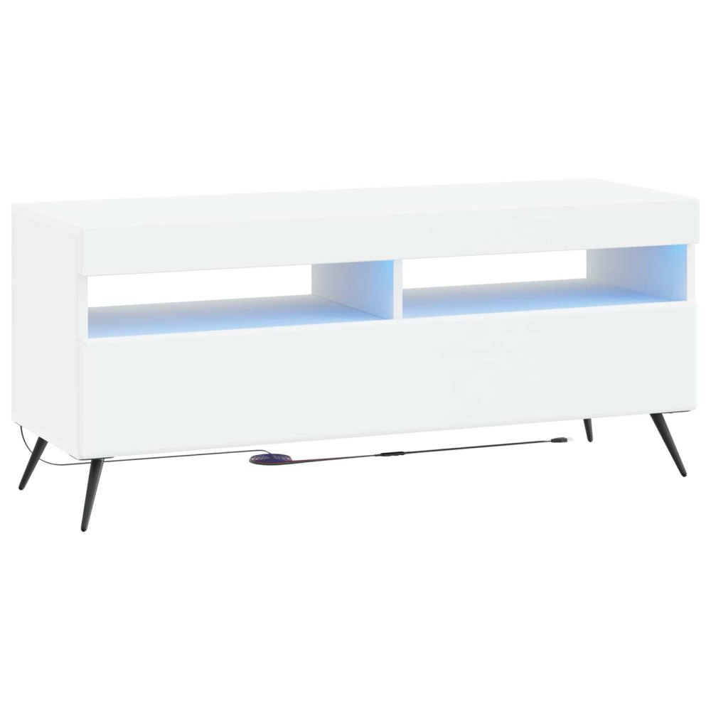 vidaXL LED TV-skåp Vit Konstruerat trä