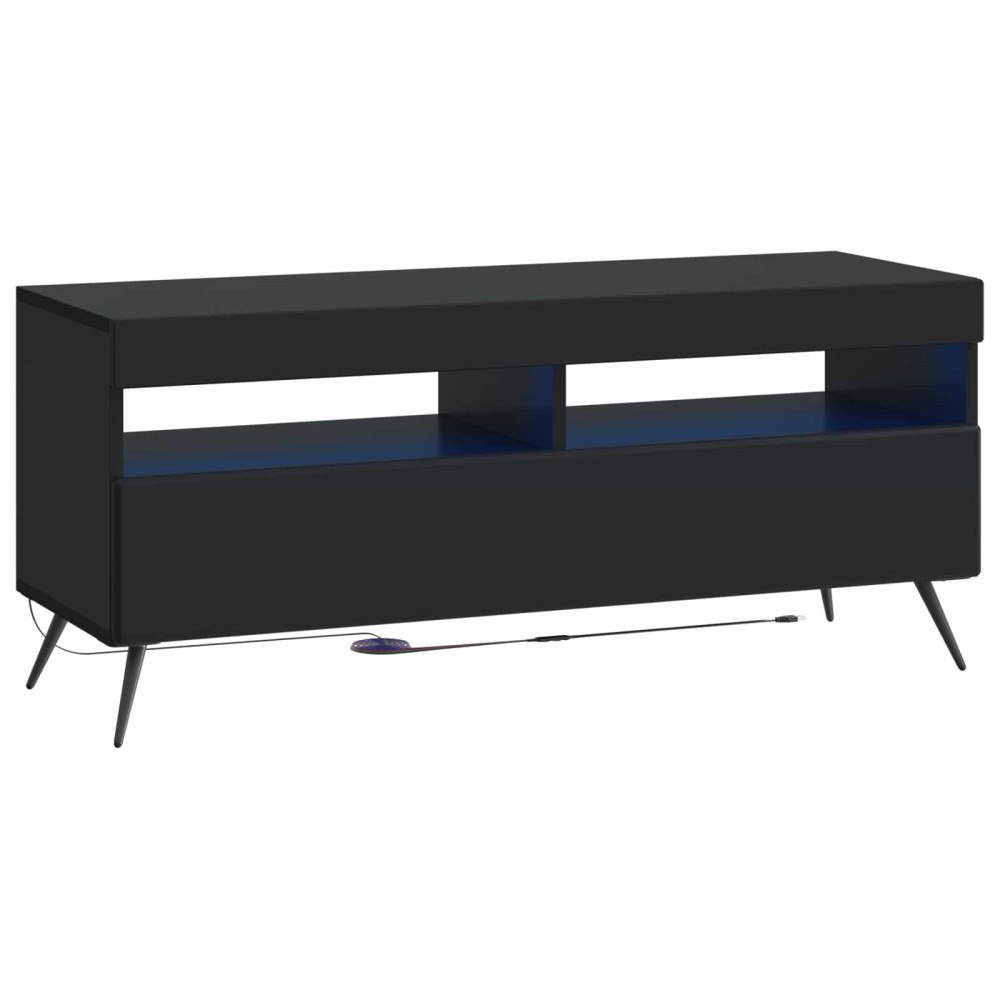 vidaXL LED TV-skåp Svart Konstruerat trä