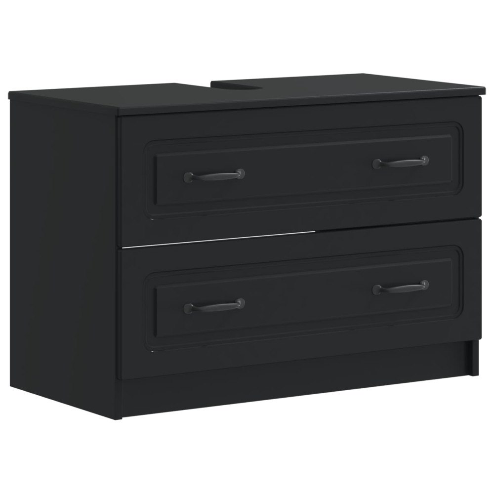 vidaXL Badrumsskåp med handfat UTRECHT Svart 82 x 41 x 56 cm