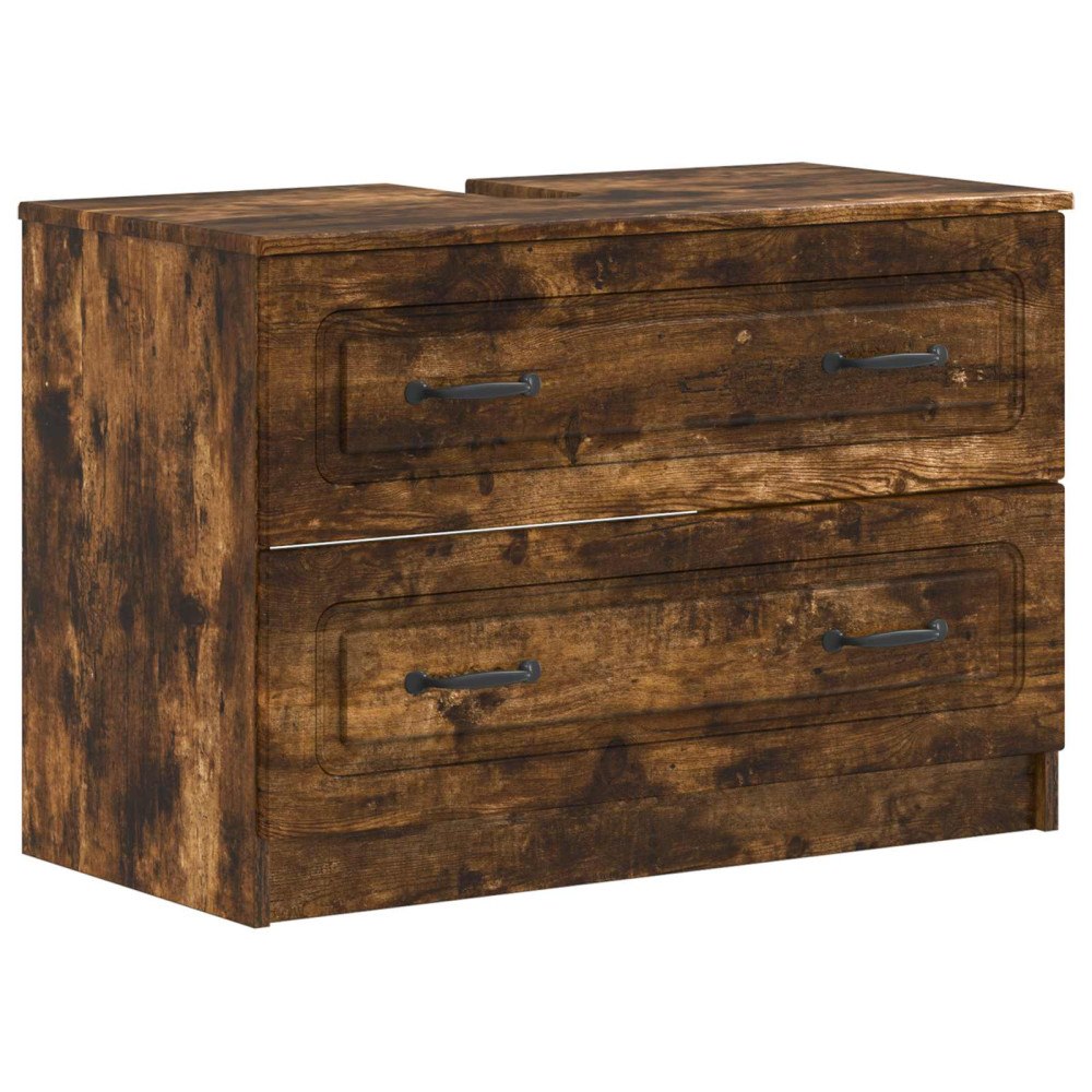 vidaXL Badrumsskåp med handfat UTRECHT Rökt ek 82 x 41 x 56 cm