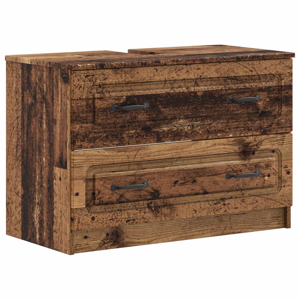 vidaXL Badrumsskåp med handfat UTRECHT Gammalt trä 82 x 41 x 56 cm