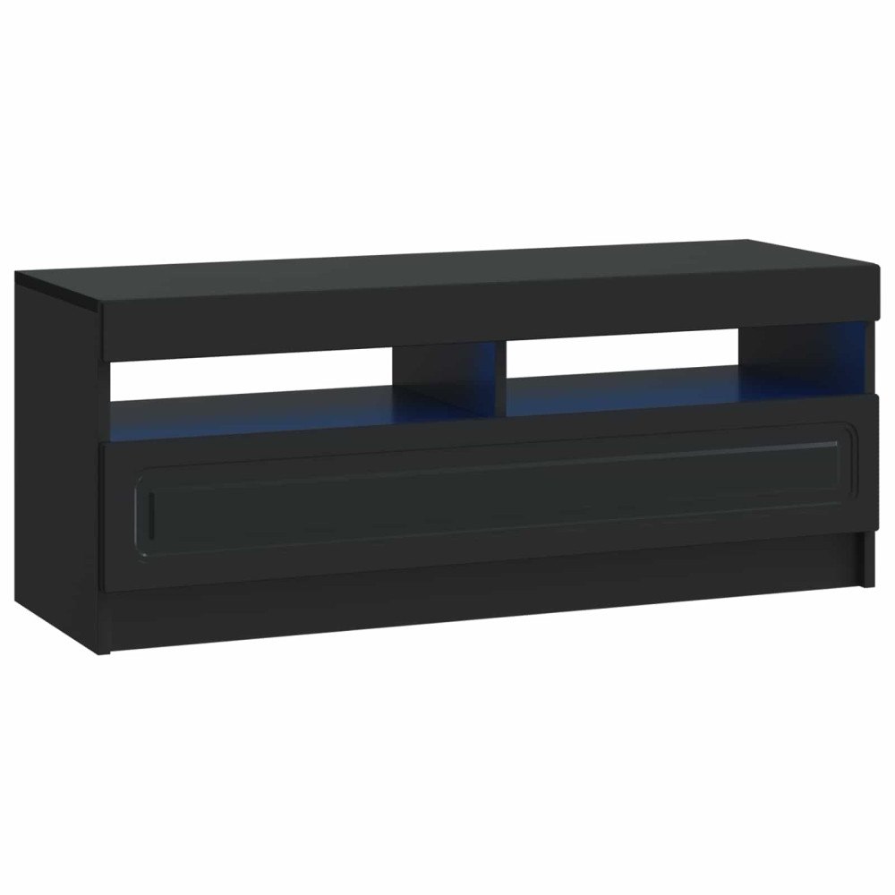 vidaXL LED TV-skåp Svart Konstruerat trä