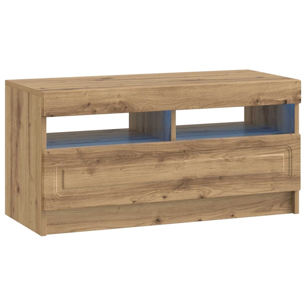 vidaXL LED TV-skåp Artisan-ek Konstruerat trä