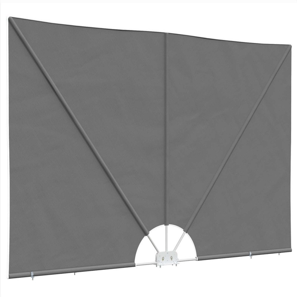 vidaXL Balkongskärm 160 x 240 cm Polyester Oregelbunden Ljusgrå