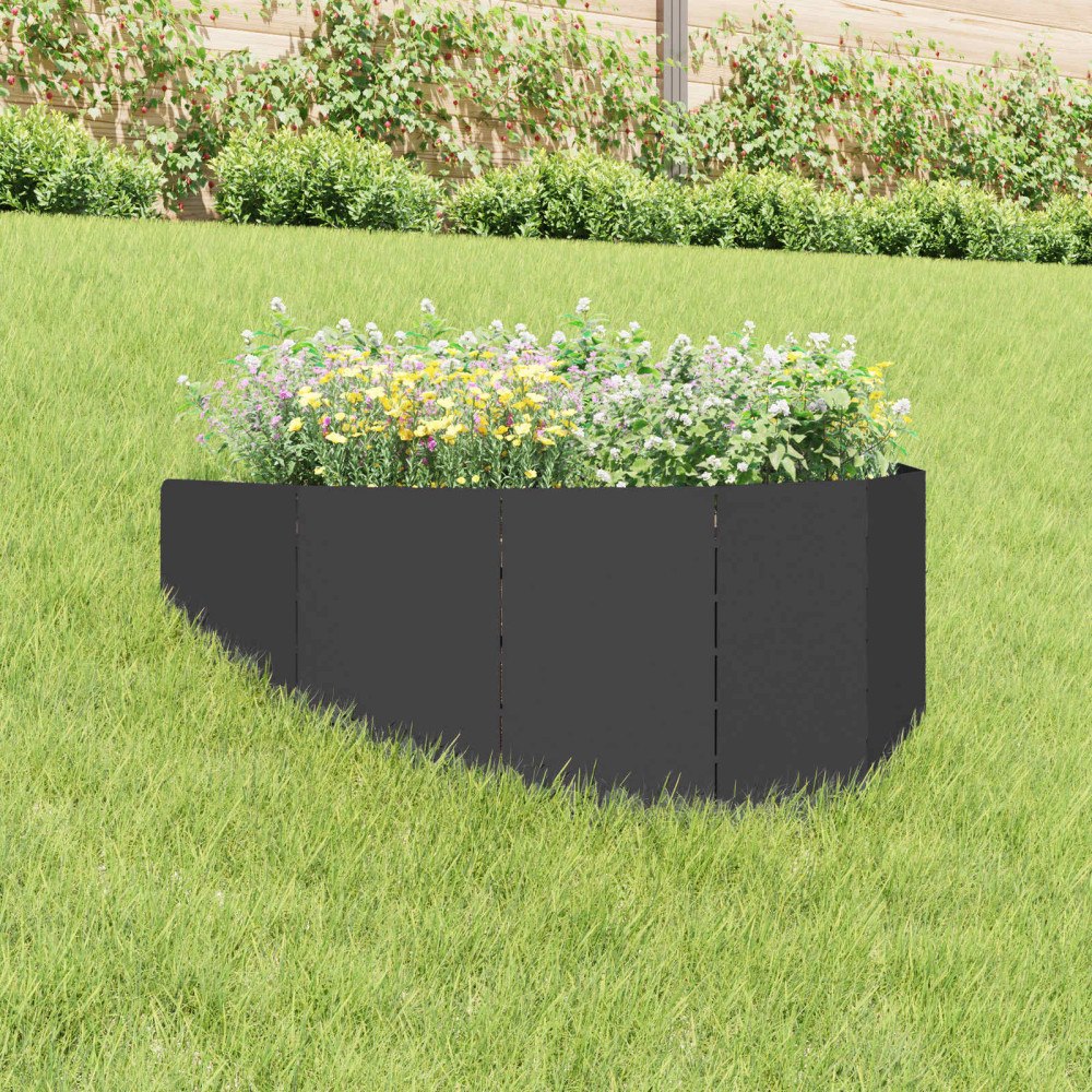 vidaXL Kant för gräsmatta 100 x 45 cm Stål Svart
