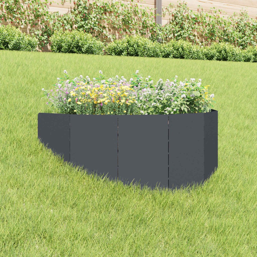 vidaXL Kant för gräsmatta 100 x 45 cm Stål Antracit