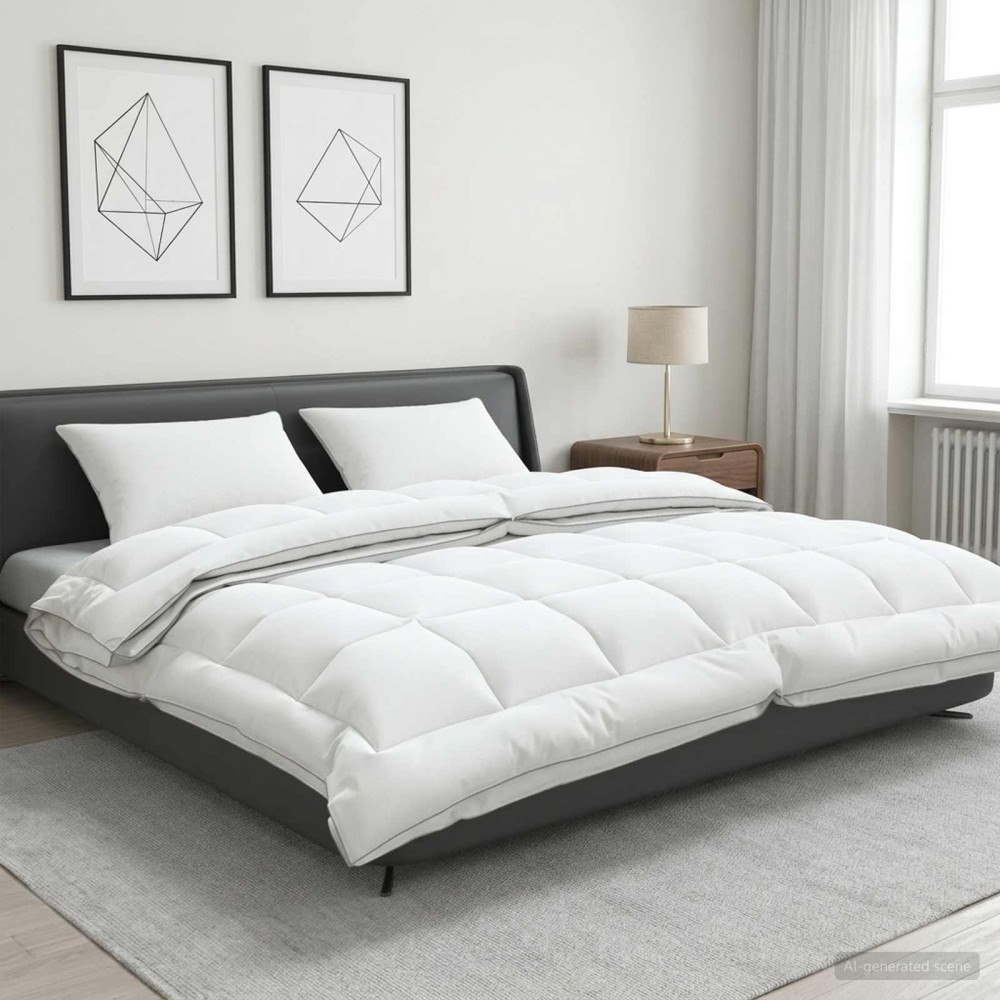 vidaXL Täcke och kudde set 3 st 200x200 cm 4 årstider 140+220 GSM Ull