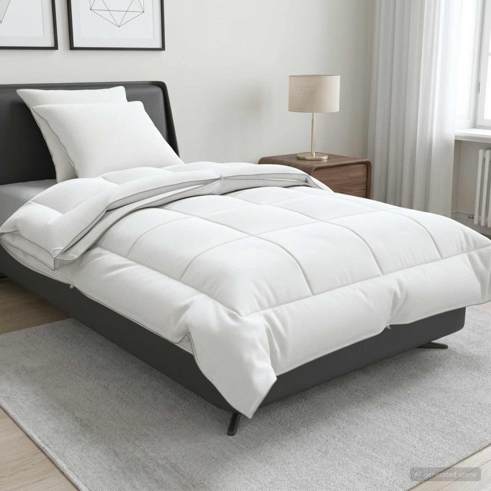 vidaXL Täcke och kudde set 3 st 140x220 cm 4 årstider 140+220 GSM Ull