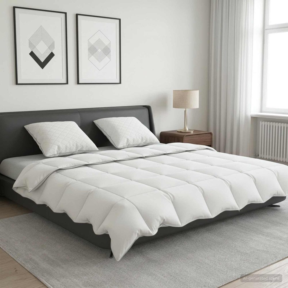 vidaXL 90% Gåsdun Täcke Set FULDA 3 st 200 x 200 cm Sommar 100 GSM Vit