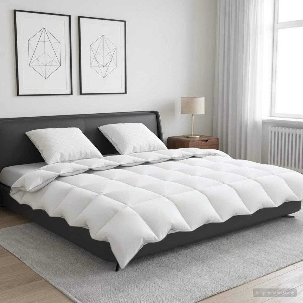 vidaXL 90% Gåsdun Täcke Set FULDA 3 st 200 x 200 cm Alla årstider Vit