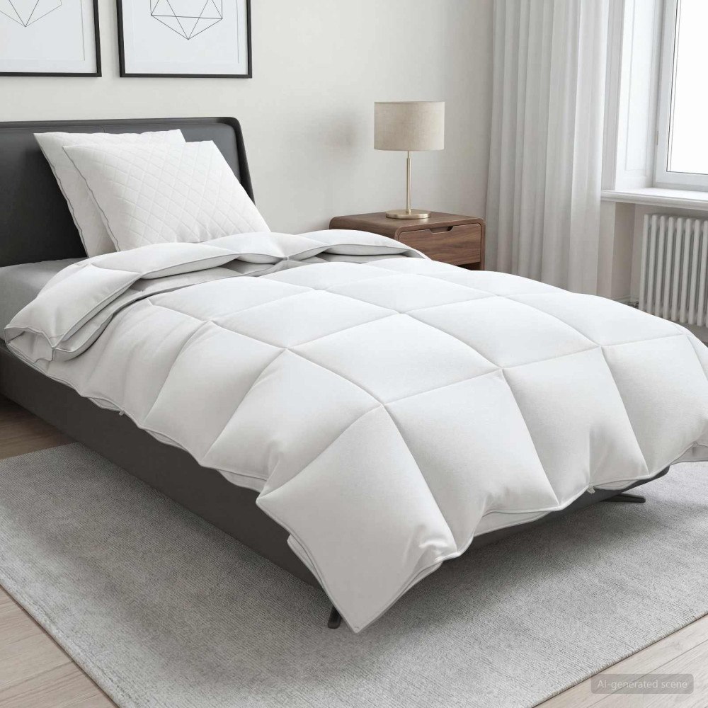 vidaXL 90% Gåsdun Täcke Set FULDA 3 st 155 x 220 cm Alla årstider Vit