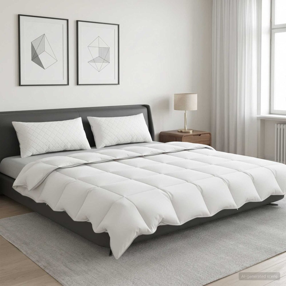 vidaXL Duntäcke FULDA 240 x 260 cm Sommar 100 GSM 90% Gåsdun Vit