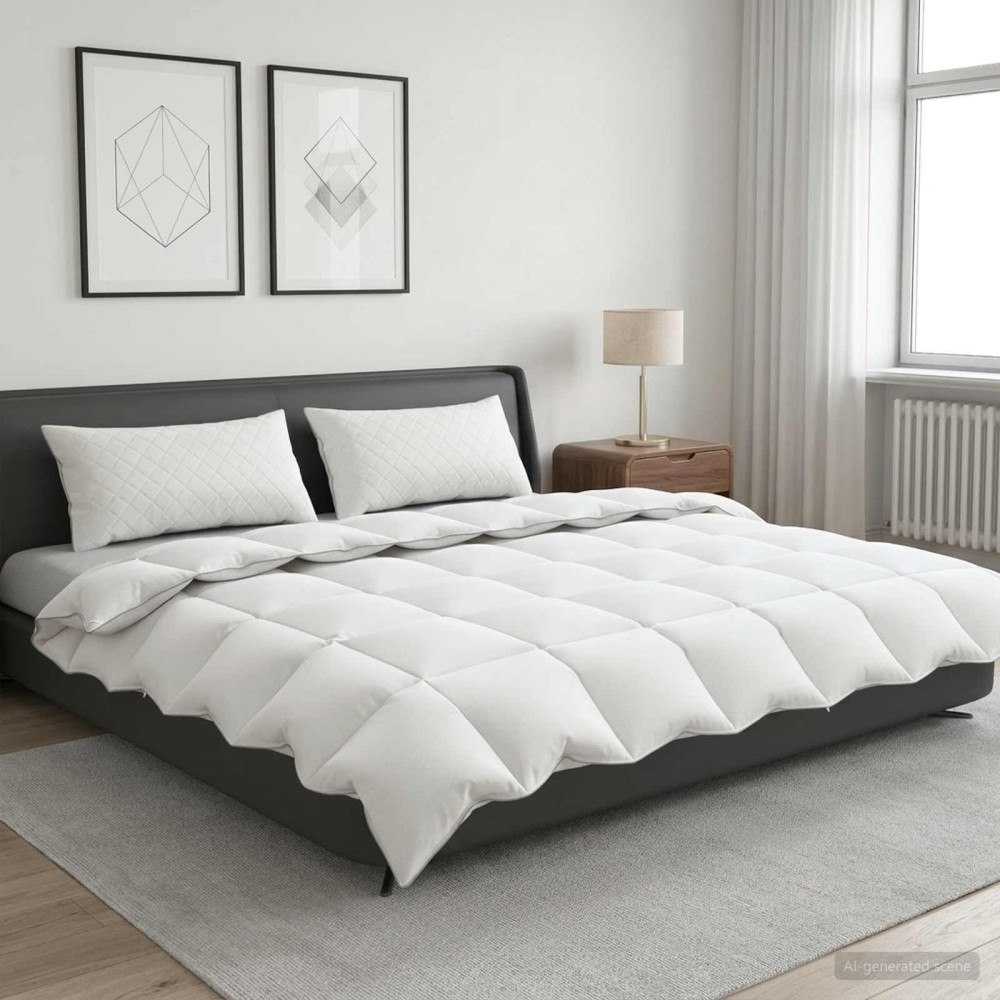 vidaXL Duntäcke FULDA 240 x 260 cm Vinter 300 GSM 90% Gåsdun Vit