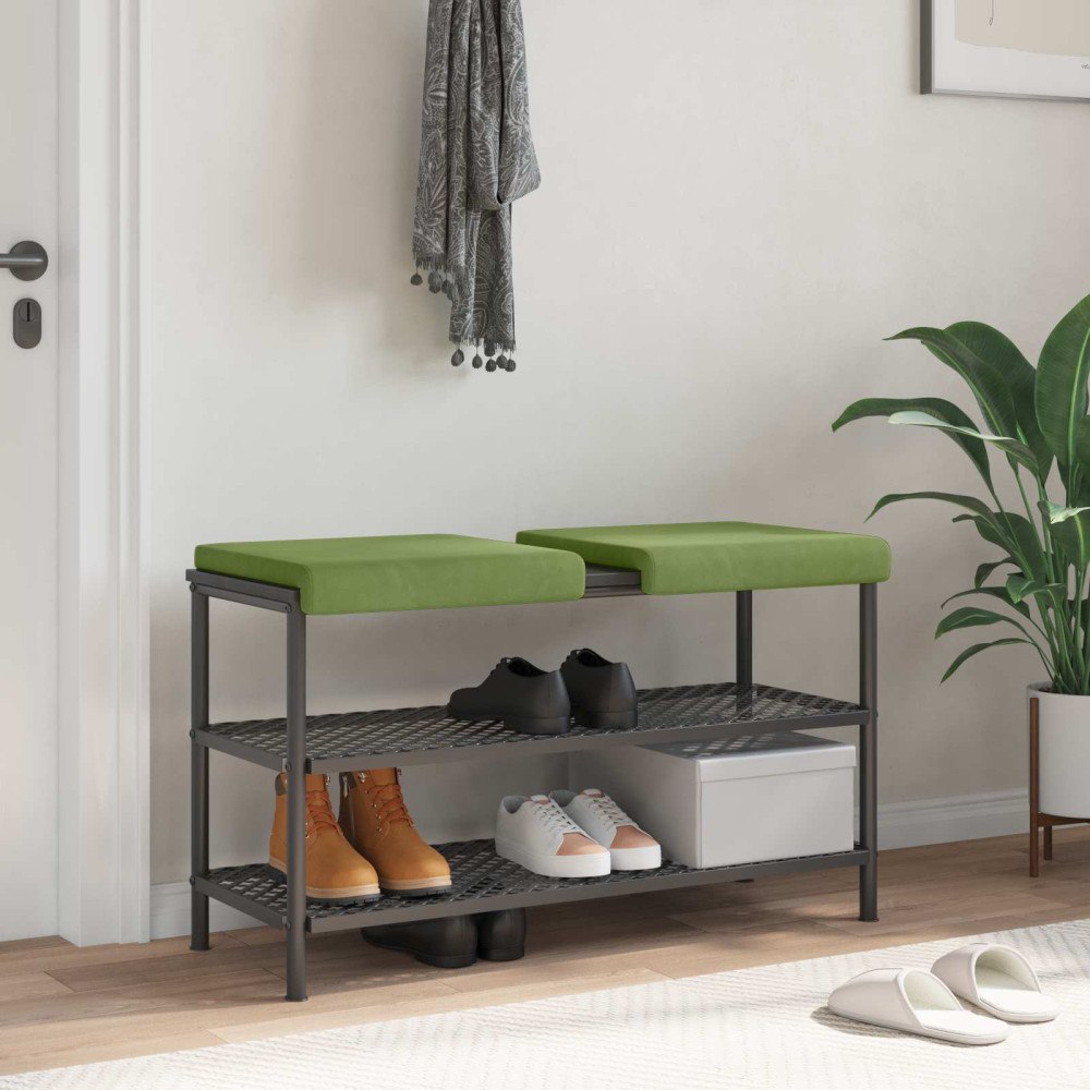 vidaXL Bänk kudde 2 st Sammet Ljusgrön Djup 35 cm