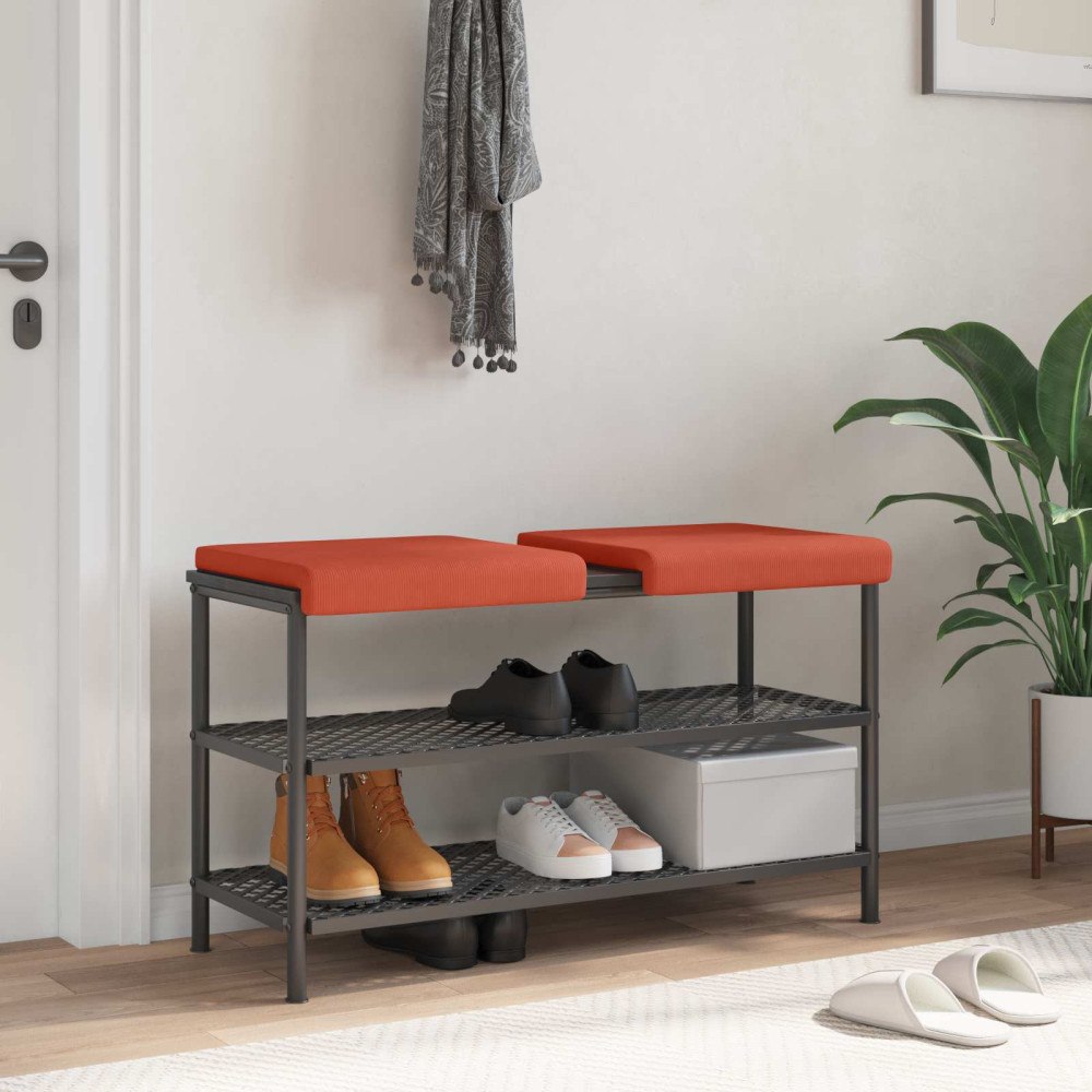 vidaXL Bänk kudde 2 st manchester Röd orange Djup 35 cm