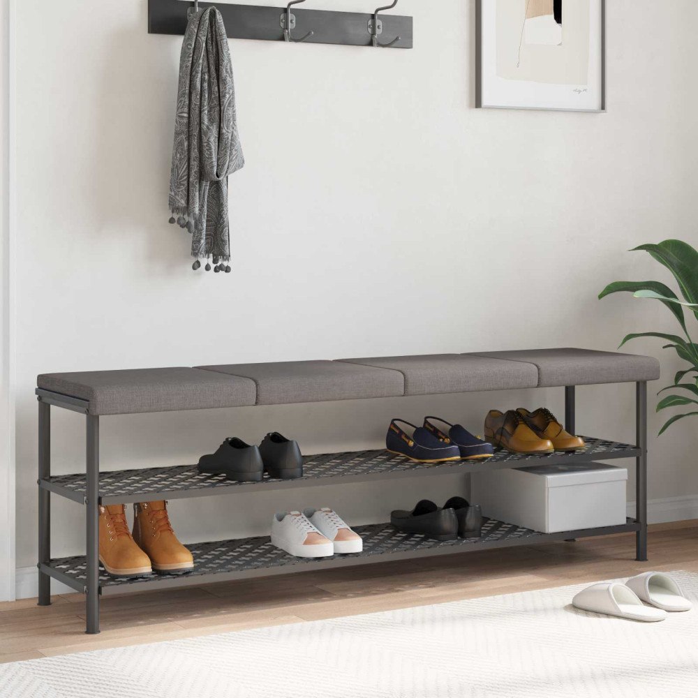 vidaXL Bänk kudde 4 st Tyg Taupe Djup 35 cm