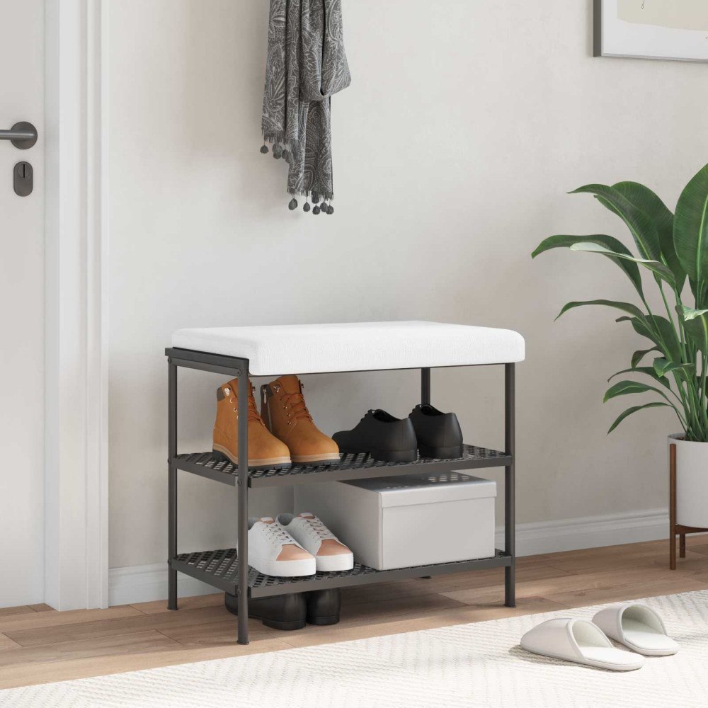 vidaXL Bänk kudde Tyg Vit Djup 35 cm