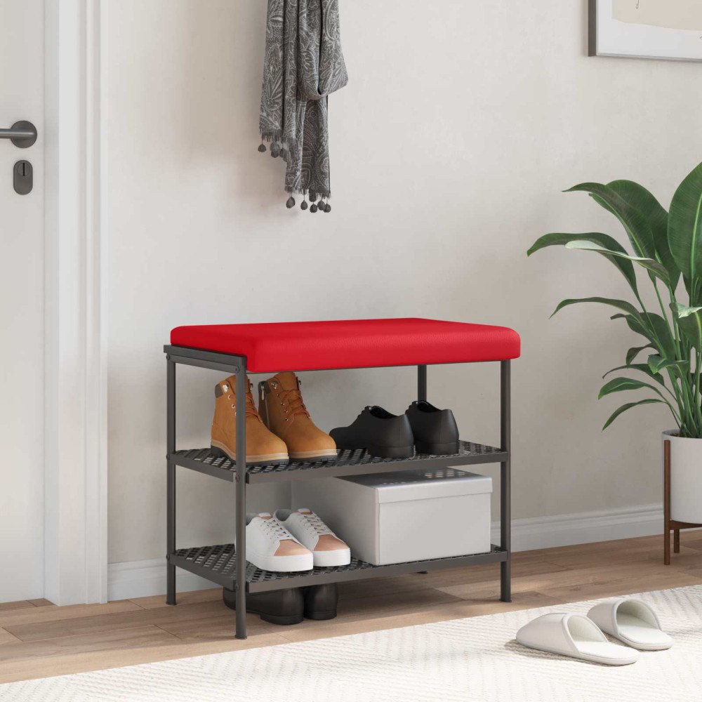vidaXL Bänk kudde Konstläder Röd Djup 35 cm