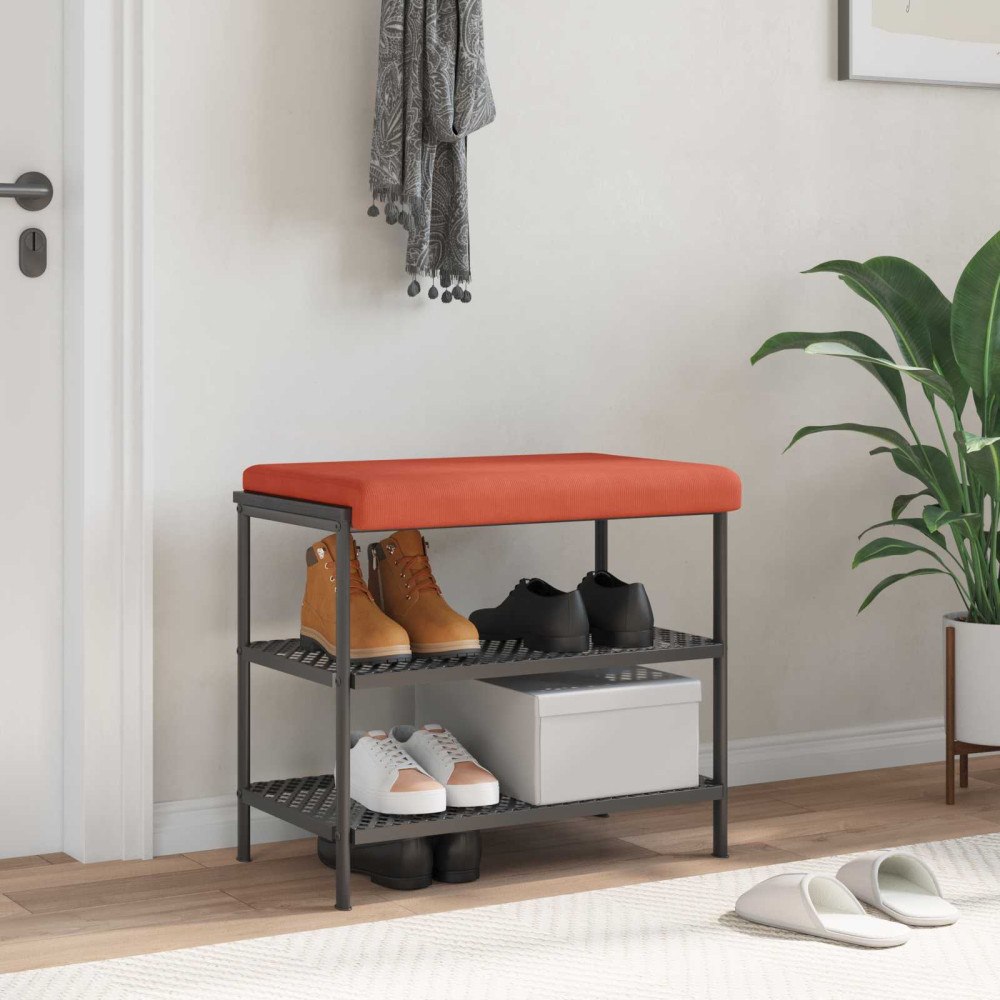 vidaXL Bänk kudde manchester Röd orange Djup 35 cm