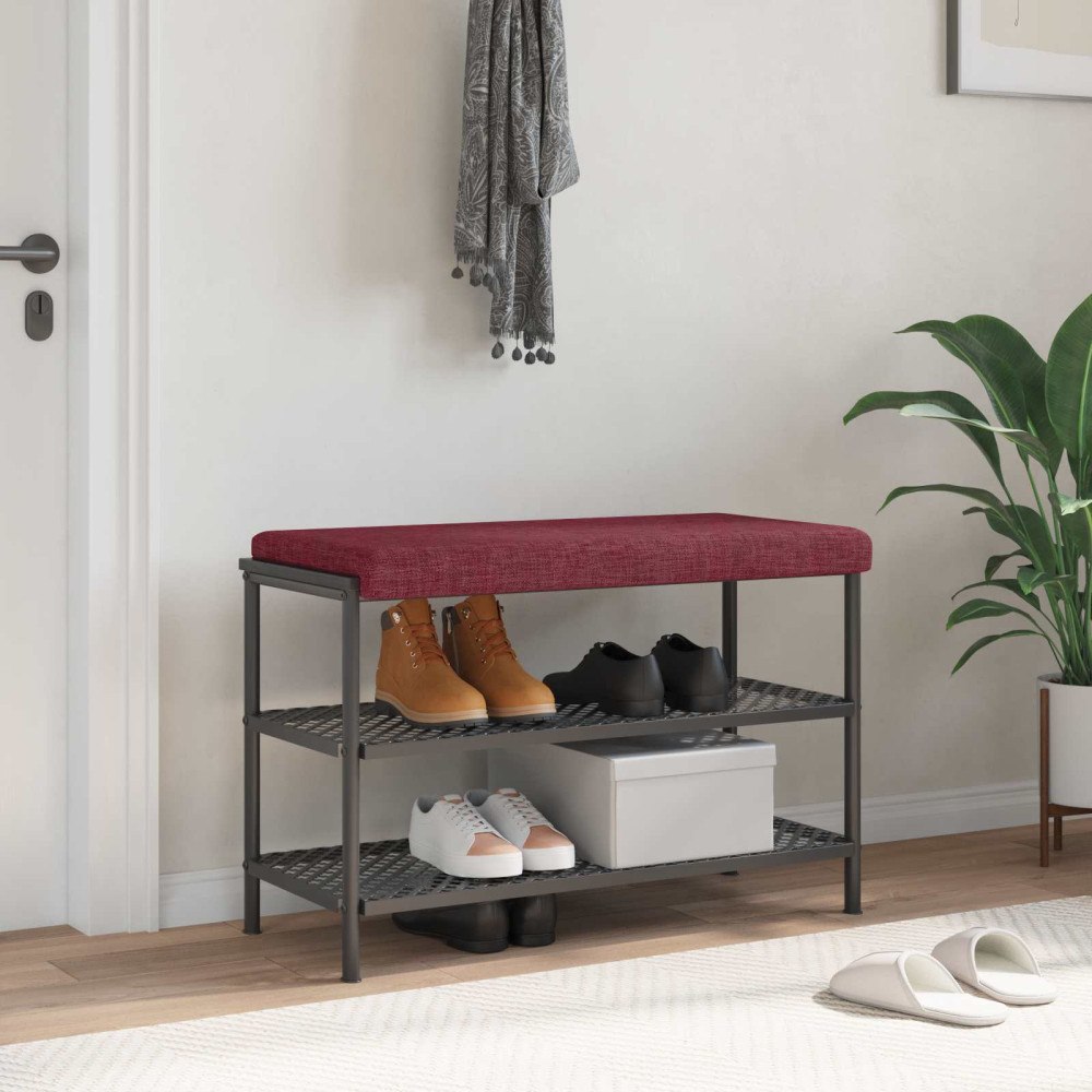 vidaXL Bänk kudde Tyg Vinröd Djup 35 cm