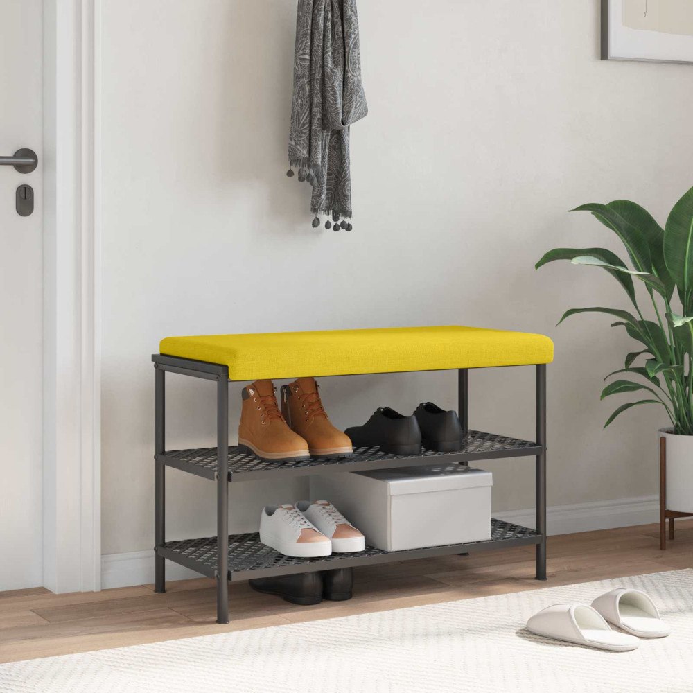 vidaXL Bänk kudde Tyg Ljusgul Djup 35 cm