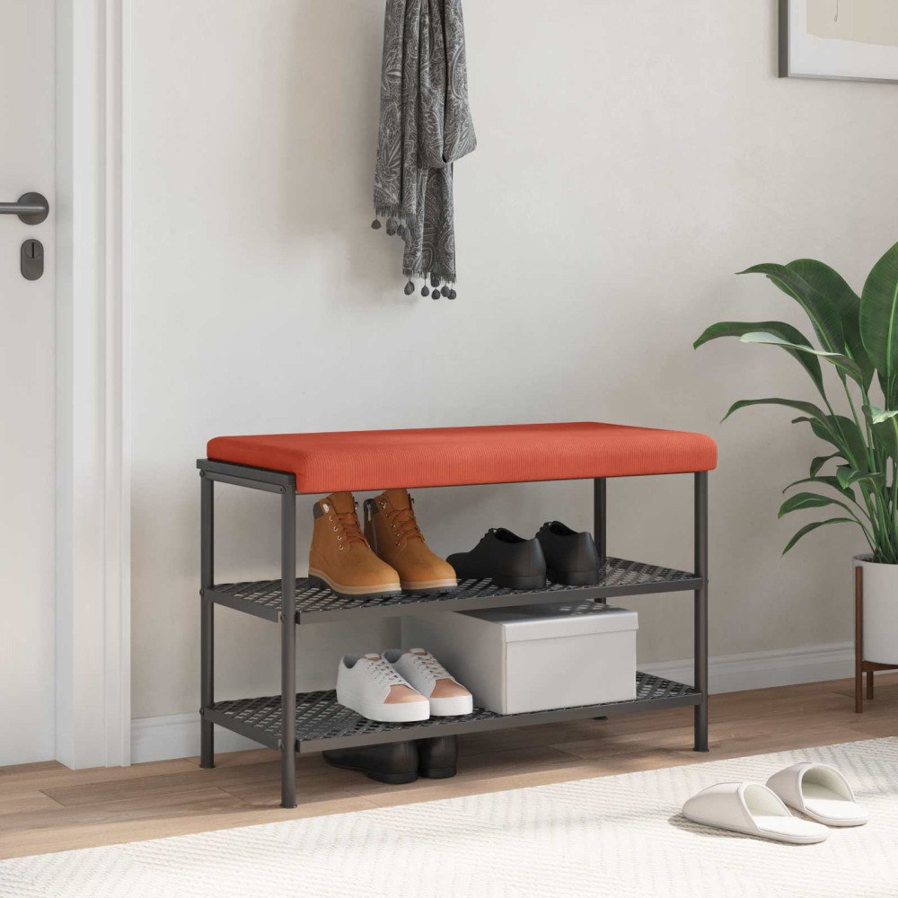vidaXL Bänk kudde manchester Röd orange Djup 35 cm