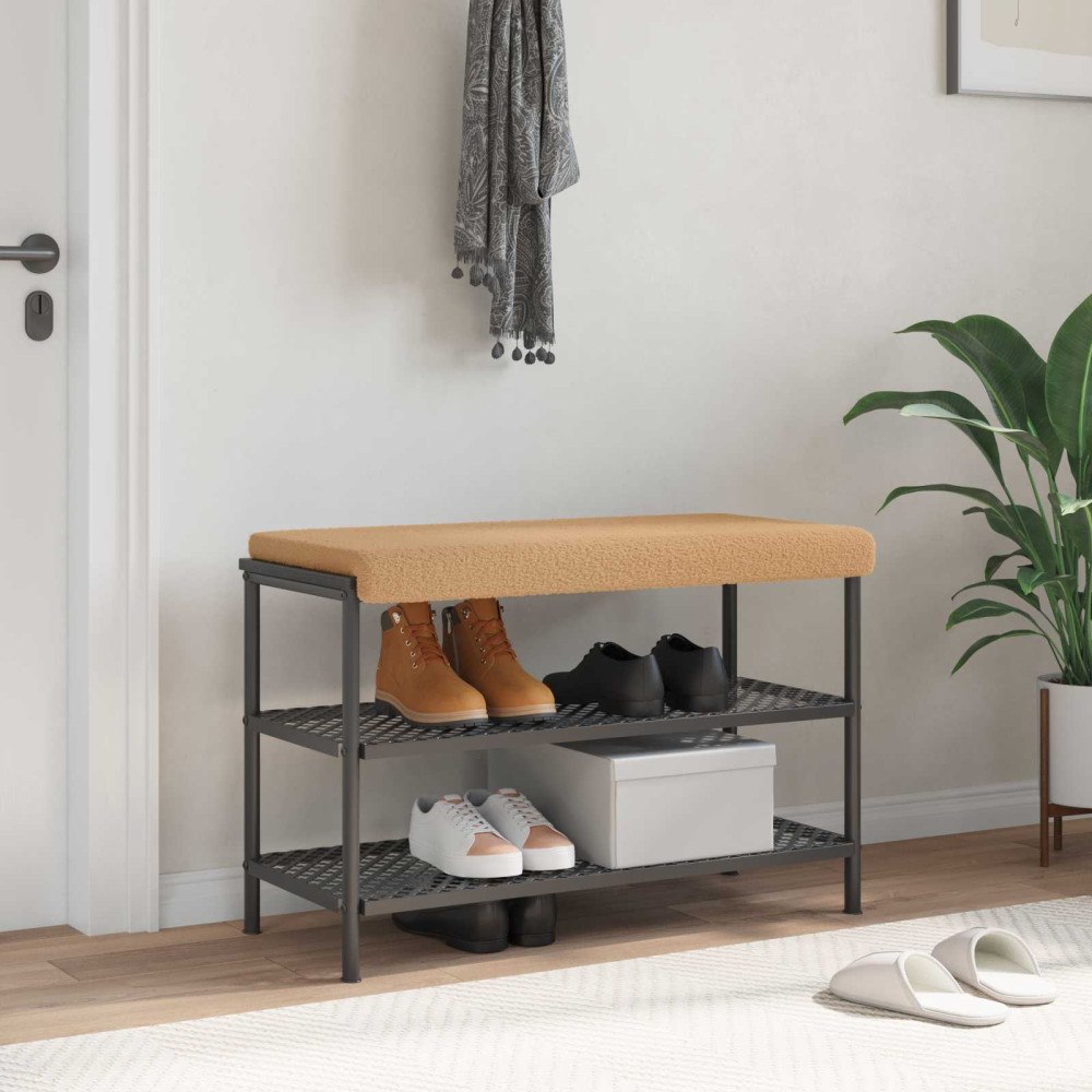 vidaXL Bänk kudde Sherpa tyg Beige Djup 35 cm