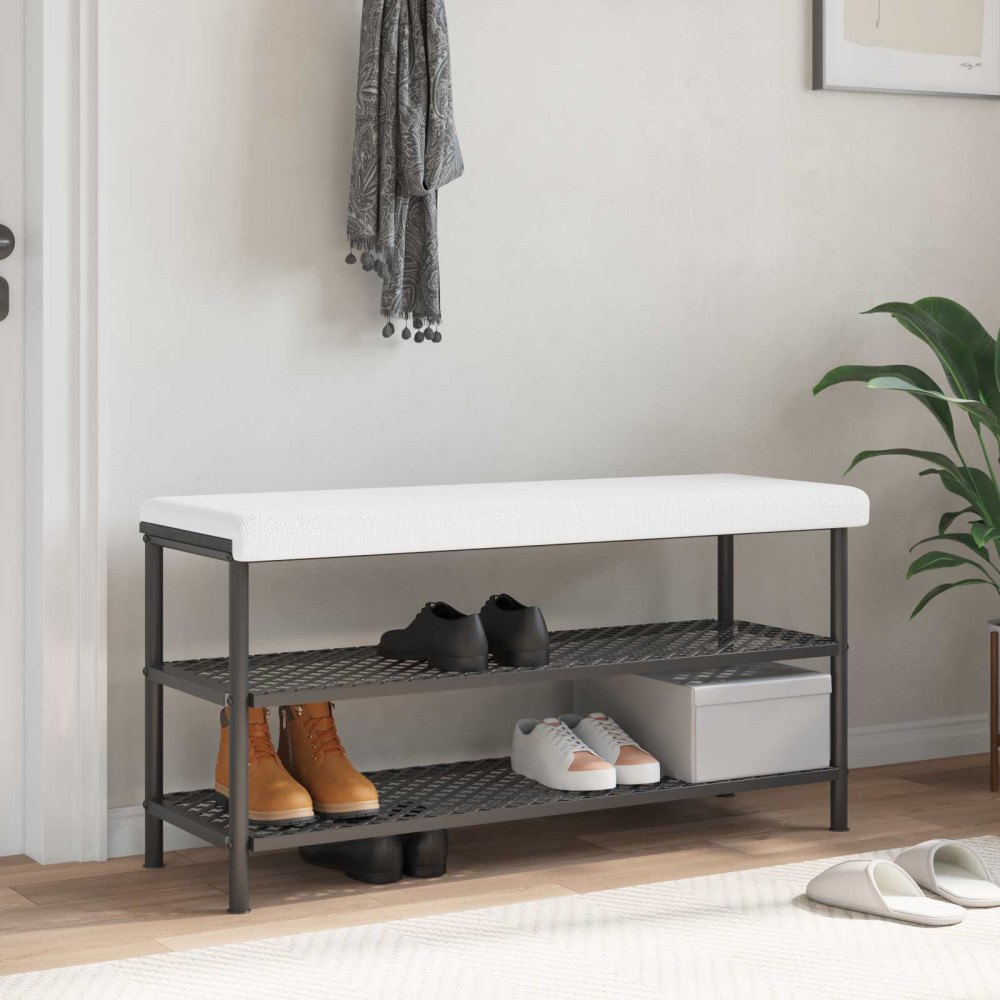 vidaXL Bänk kudde Tyg Vit Djup 35 cm