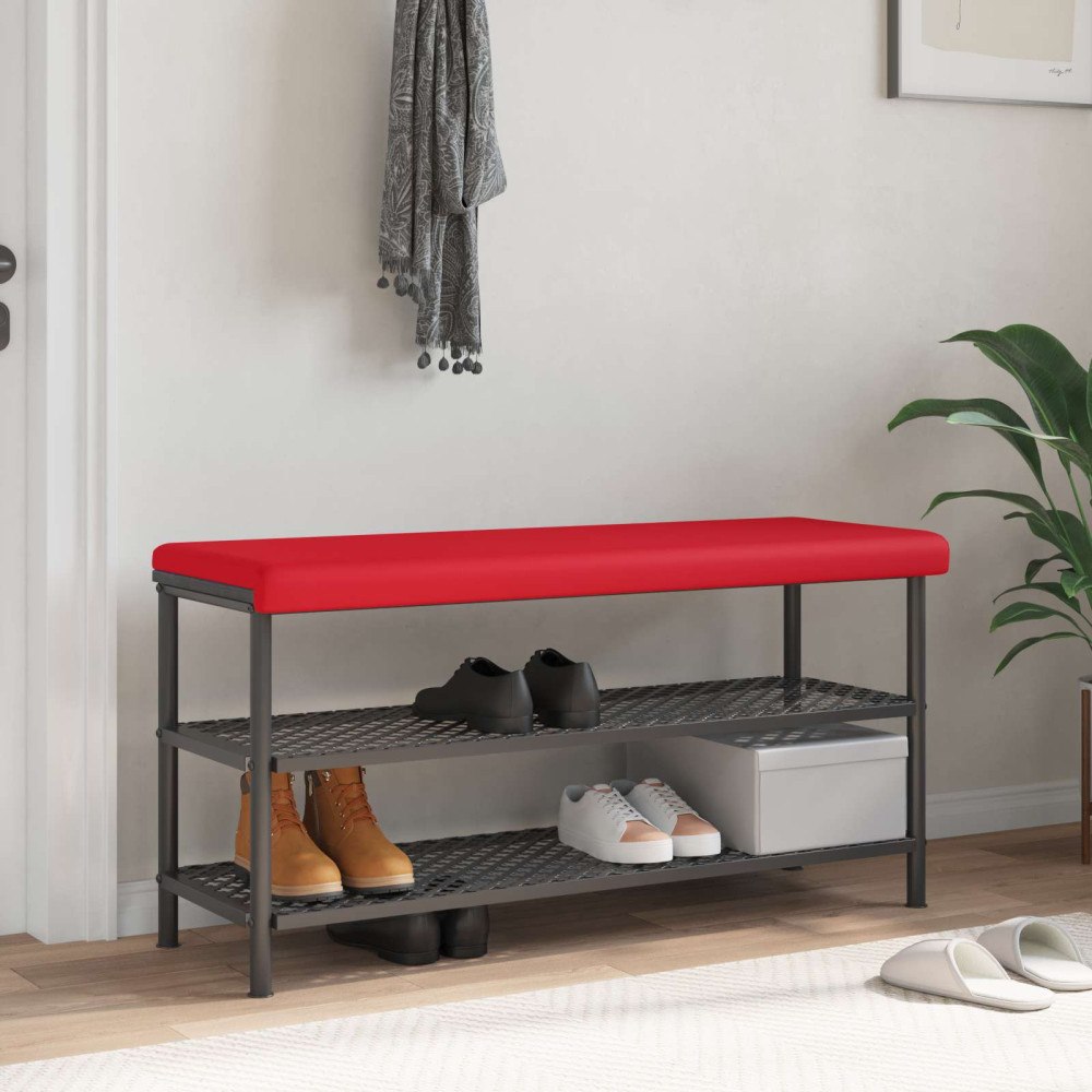 vidaXL Bänk kudde Konstläder Röd Djup 35 cm