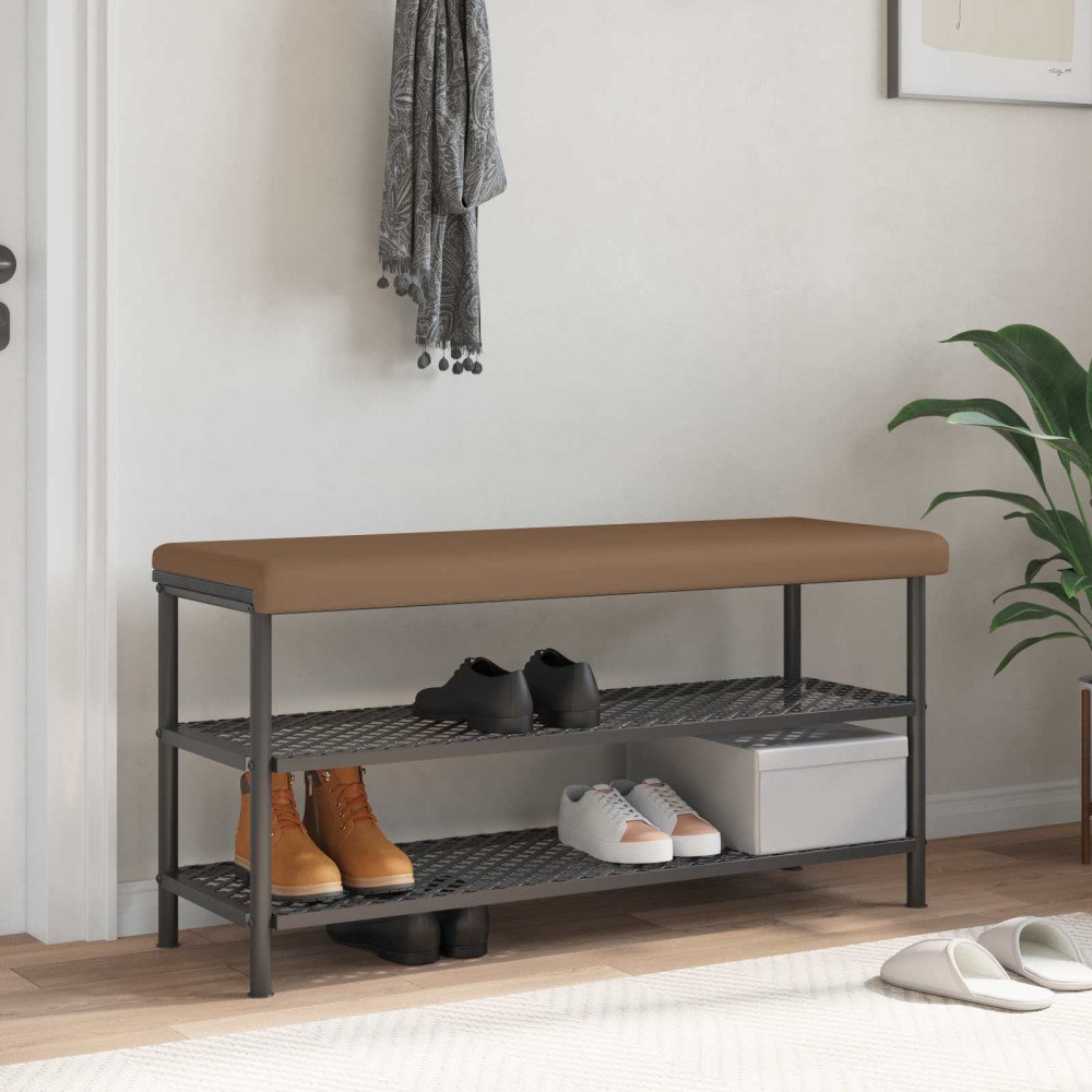 vidaXL Bänk kudde Konstläder Cappuccino Djup 35 cm