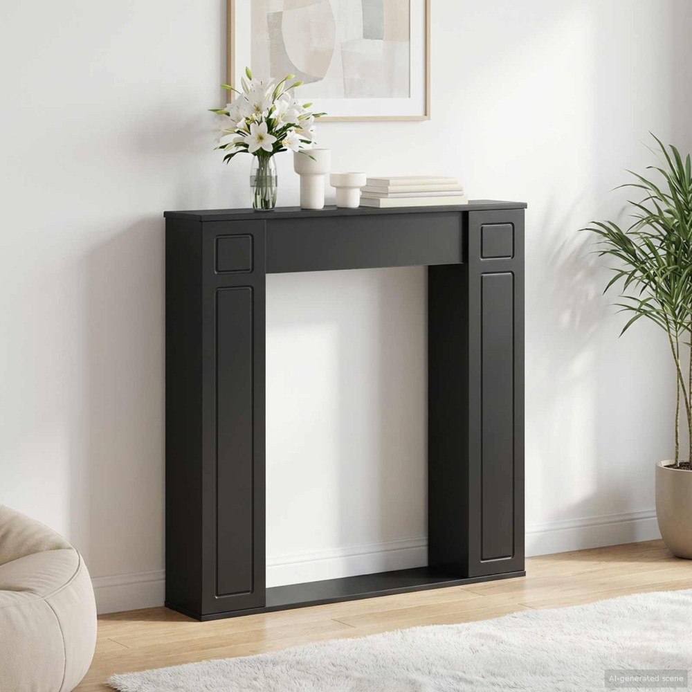 vidaXL Eldstadsram Svart 100 x 20 x 100 cm Konstruerat trä