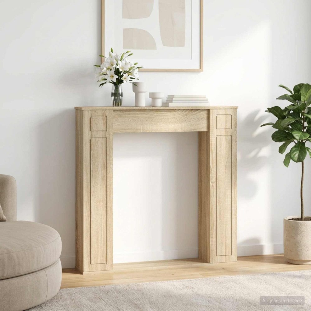 vidaXL Eldstadsram Sonoma-ek 100 x 20 x 100 cm Konstruerat trä