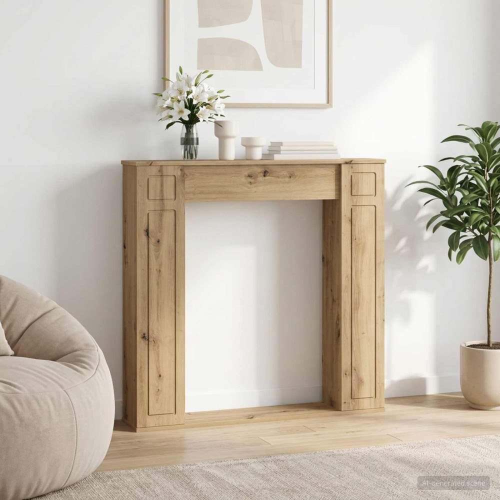 vidaXL Eldstadsram Artisan-ek 100 x 20 x 100 cm Konstruerat trä