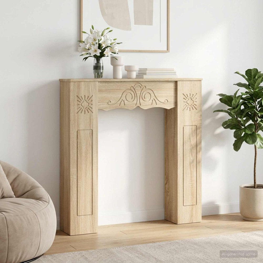 vidaXL Eldstadsram Sonoma-ek 102 x 20 x 102 cm Konstruerat trä
