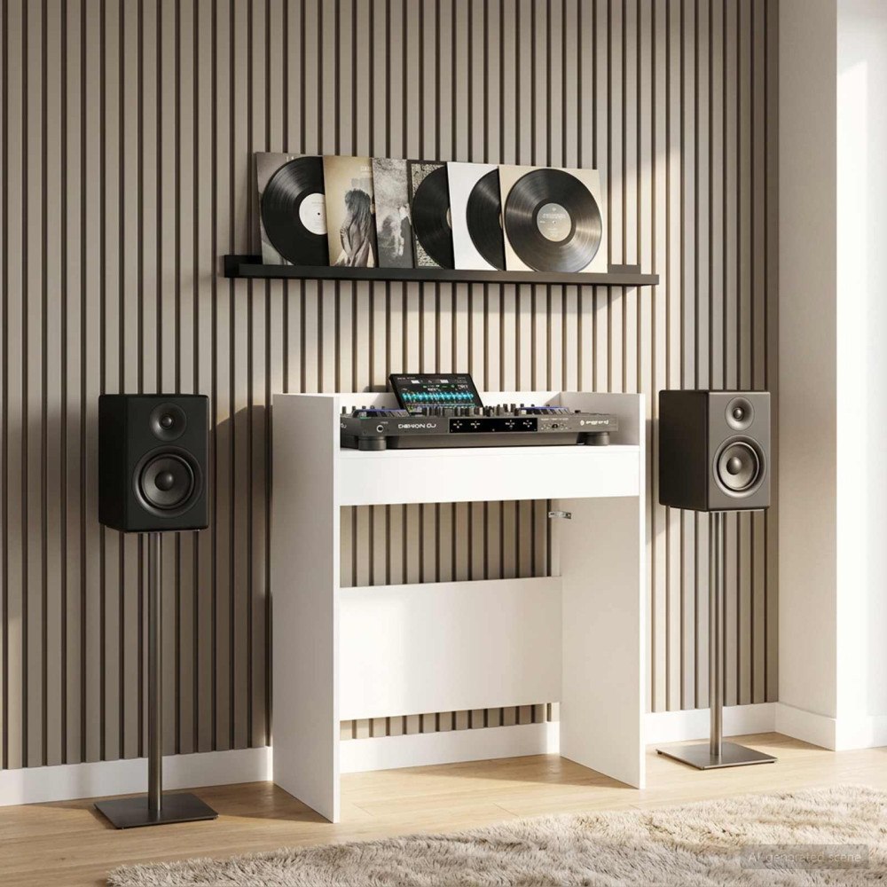 vidaXL DJ-bord Vit 102 x 45 x 102 cm Konstruerat trä