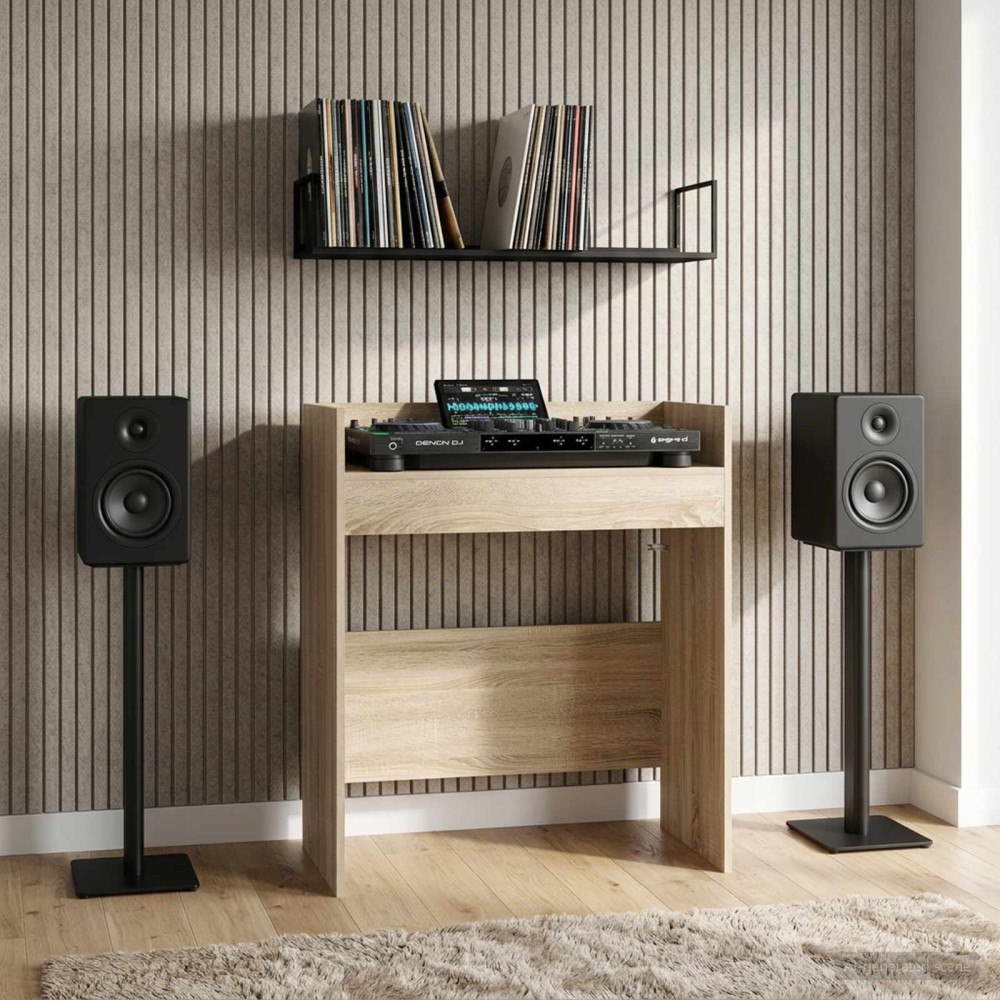 vidaXL DJ-bord Sonoma-ek 102 x 45 x 102 cm Konstruerat trä