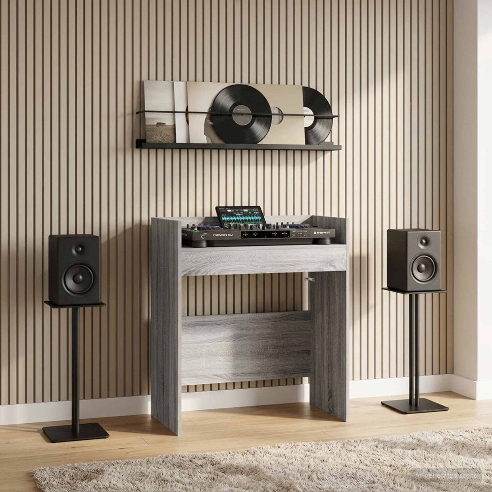 vidaXL DJ-bord Grå Sonoma 102 x 45 x 102 cm Konstruerat trä