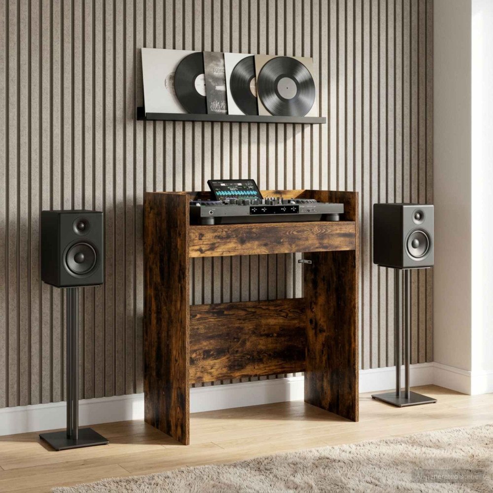 vidaXL DJ-bord Rökt ek 82 x 45 x 102 cm Konstruerat trä