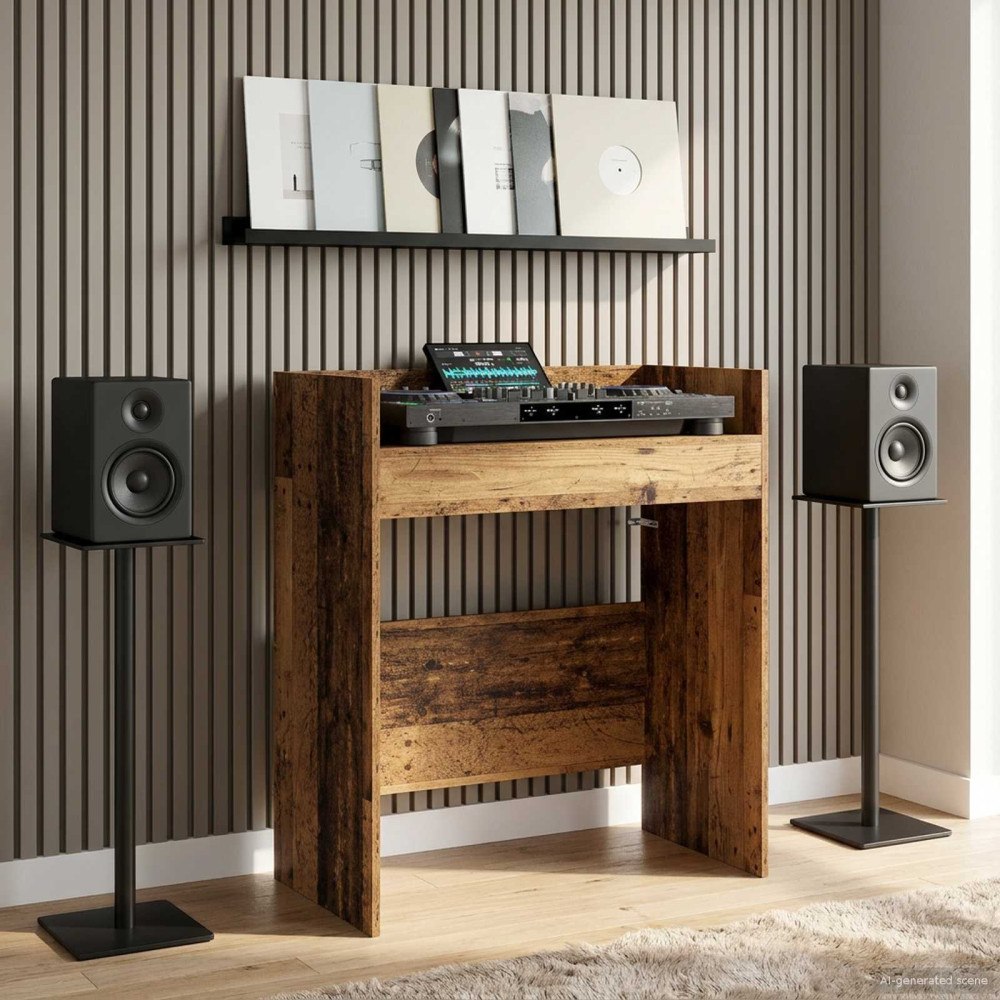 vidaXL DJ-bord Ekträ 82 x 45 x 102 cm Konstruerat trä