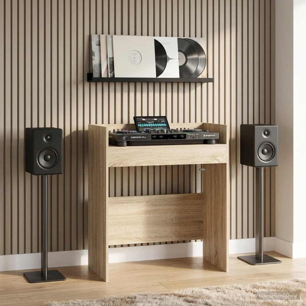 vidaXL DJ-bord Sonoma-ek 62 x 45 x 102 cm Konstruerat trä