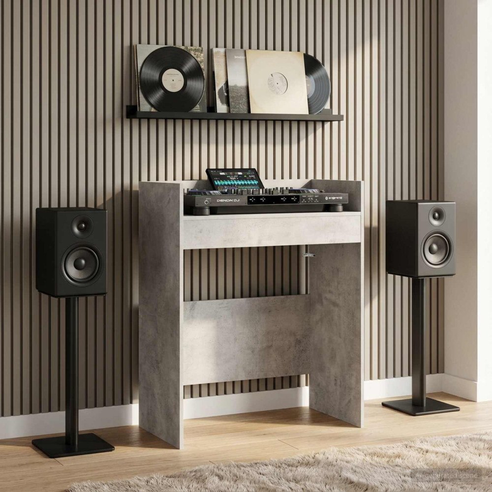 vidaXL DJ-bord Betonggrå 62 x 45 x 102 cm Konstruerat trä