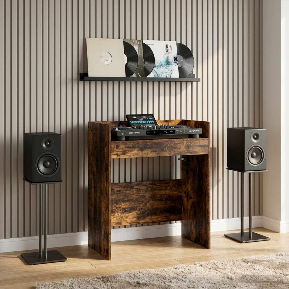 vidaXL DJ-bord Rökt ek 62 x 45 x 102 cm Konstruerat trä