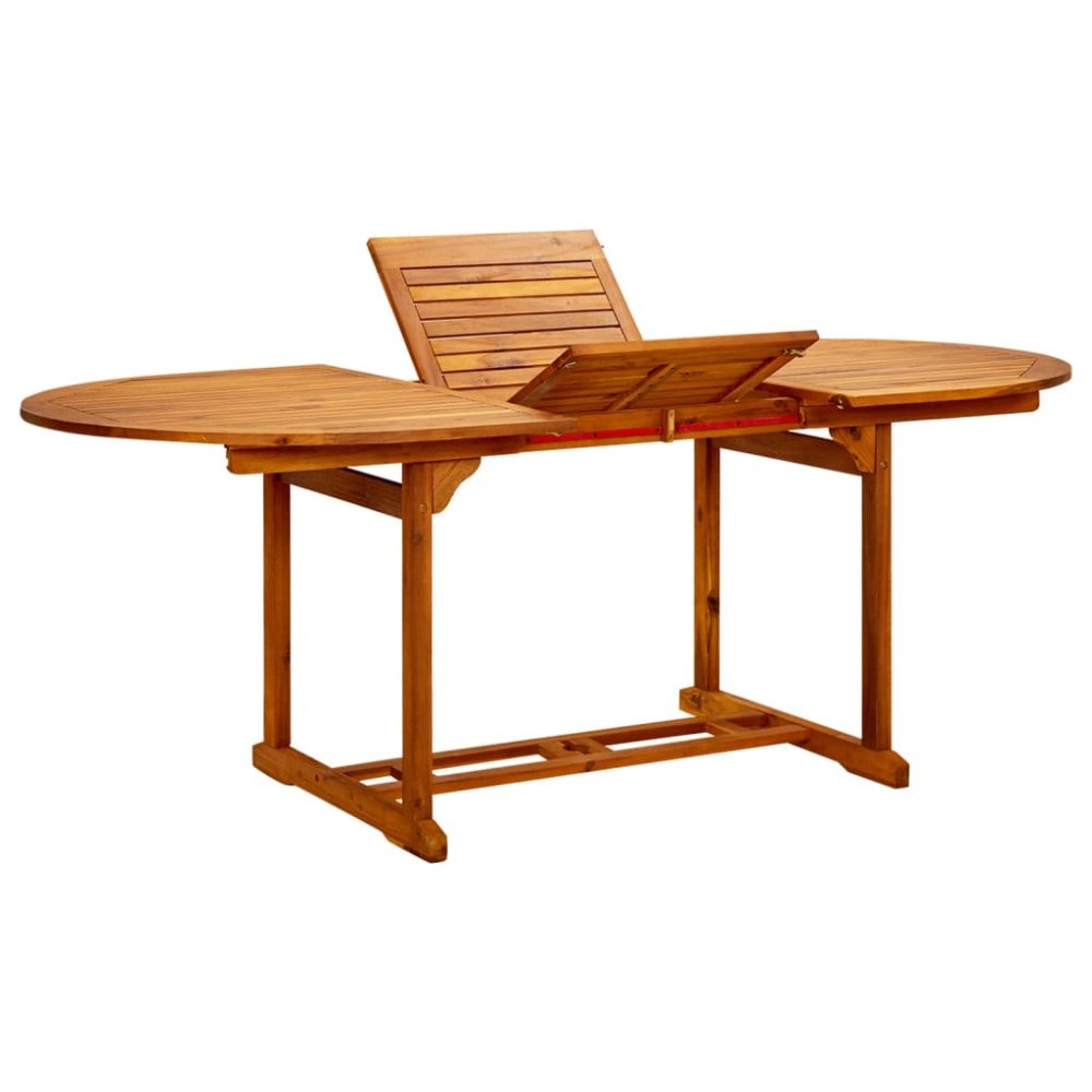 vidaXL Trädgårdsbord (150-200)x100x75 cm massivt akaciaträ