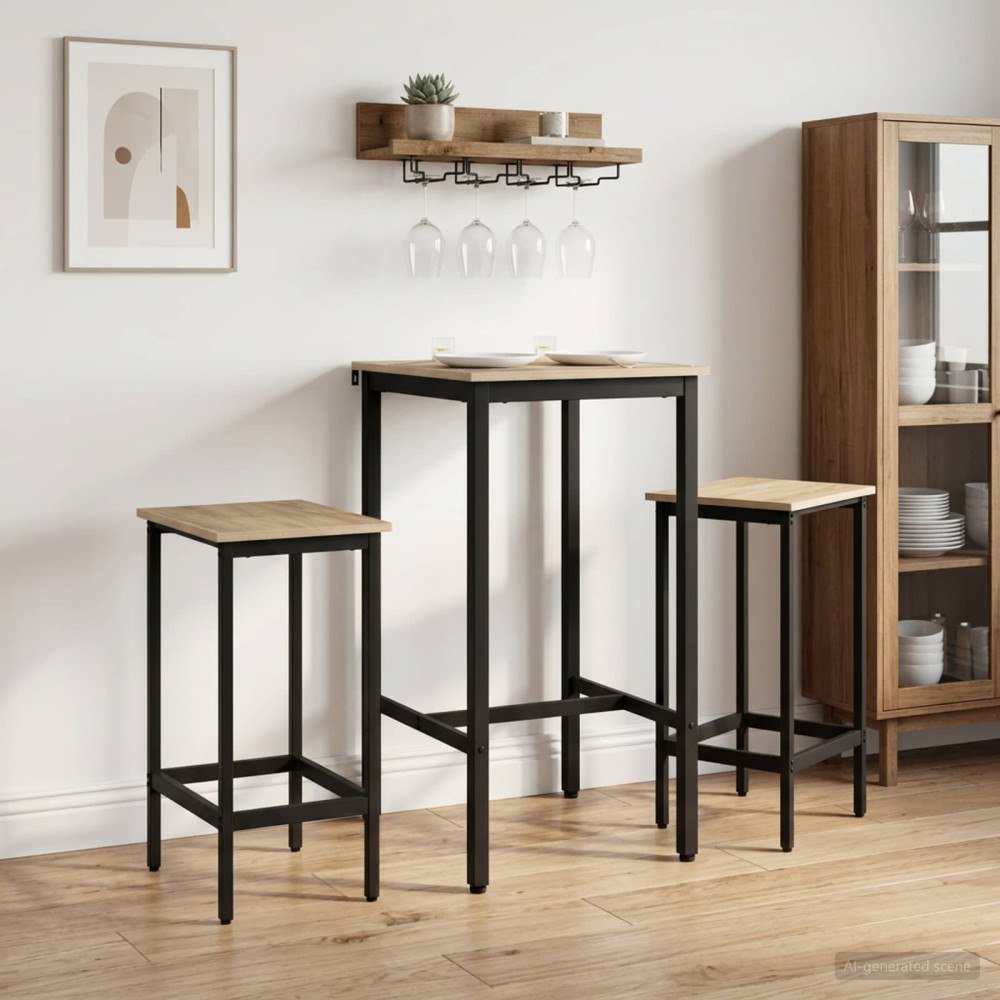vidaXL Barpall 2 st Sonoma-ek 40 x 32 x 64 cm Konstruerat trä