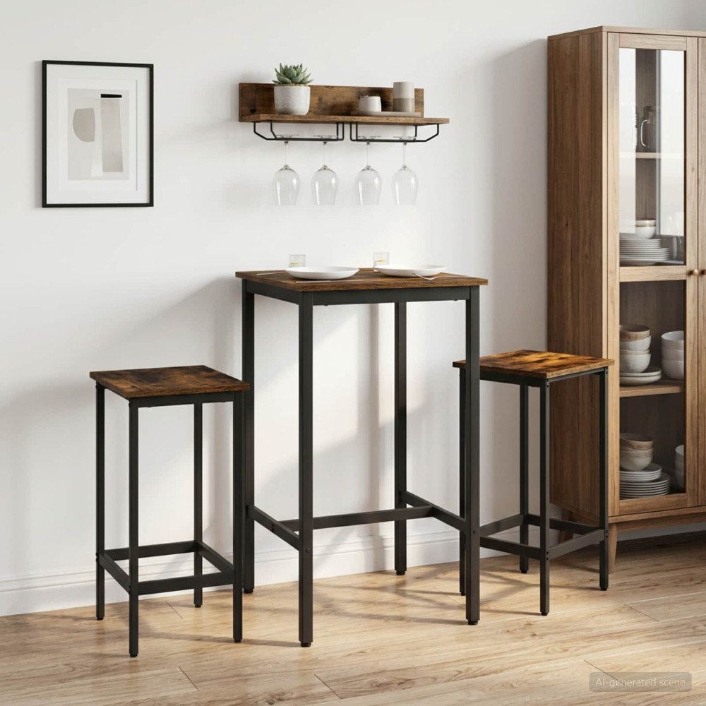 vidaXL Barpall 2 st Rökt ek 40 x 32 x 64 cm Konstruerat trä