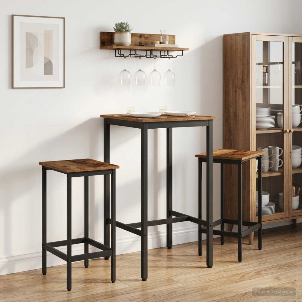 vidaXL Barpall 2 st Gammalt trä 40 x 32 x 64 cm Konstruerat trä