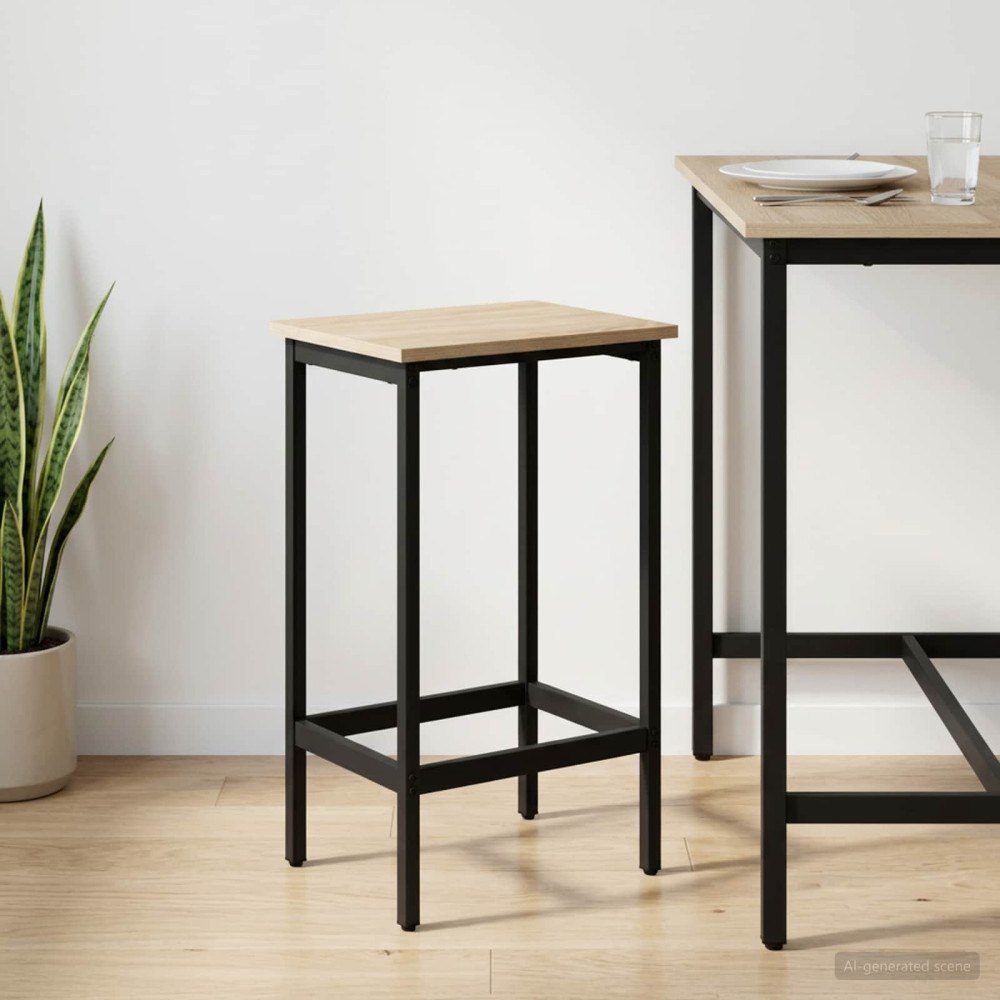 vidaXL Barpall Sonoma-ek 40 x 32 x 74 cm Konstruerat trä