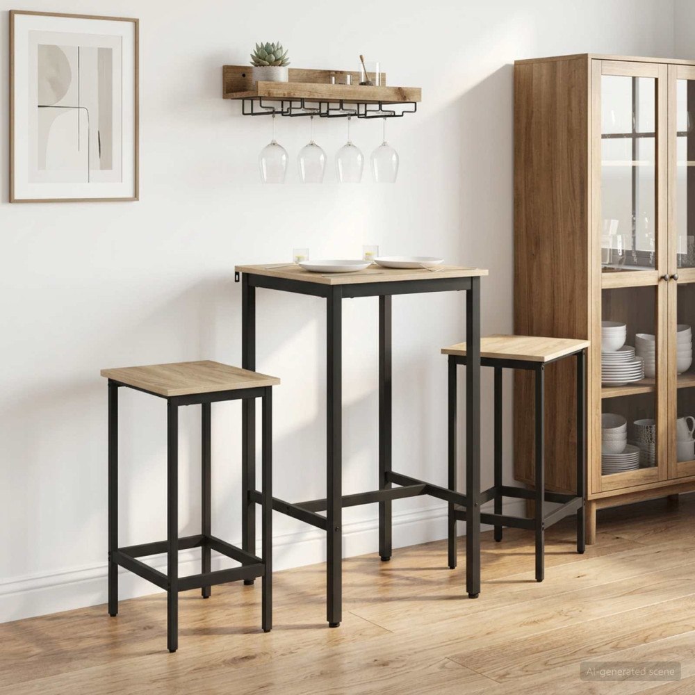 vidaXL Barpall 2 st Sonoma-ek 40 x 32 x 74 cm Konstruerat trä